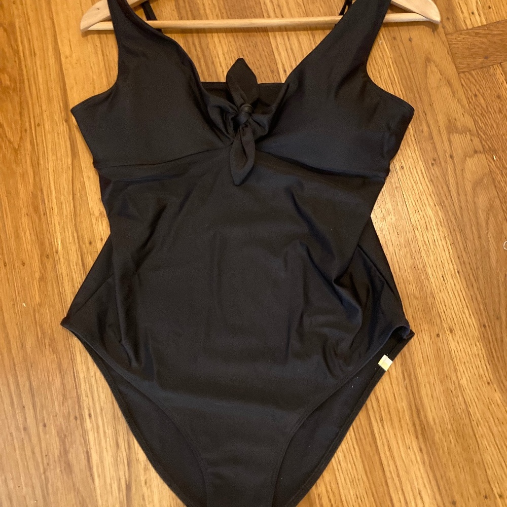 Summersalt - Black One Piece with Keyhole Tie Front - New Without Tags!